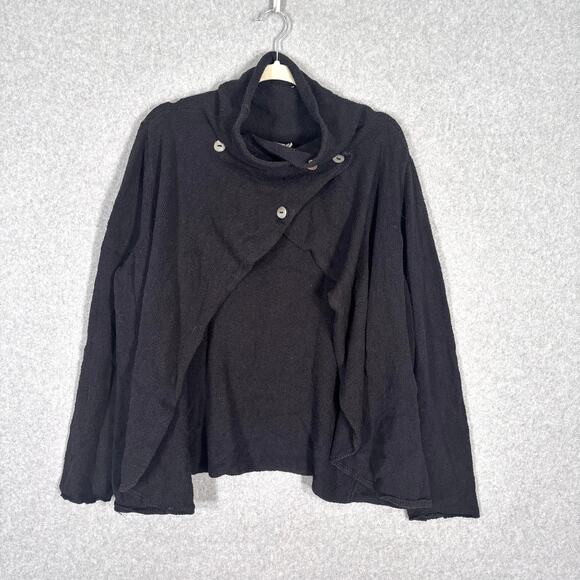 J Jill Asymmetric Cardigan Large Cowl Convertible Artsy Lagenlook Nubby Boucle - Picture 1 of 13
